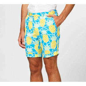 OppoSuits Pineapple Prince Men's Medium Shorts White Lotus Tropical Summer